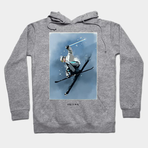 Skiing Hoodie by Mousely 